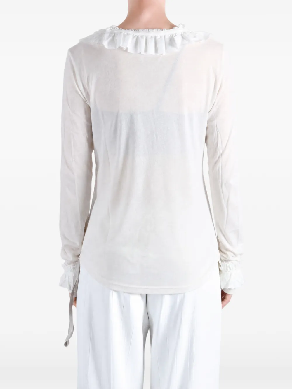 Ann Demeulemeester T-shirt met ruches Wit