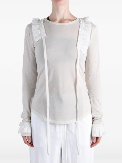 Ann Demeulemeester langærmet skjorte med flæsekant