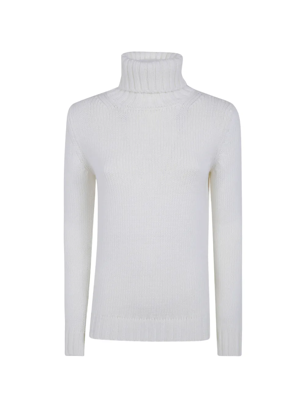 base roll-neck knitted sweater - Blanc