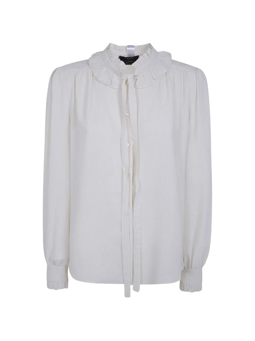 TWINSET Blouse van zijdeblend met jacquard Beige
