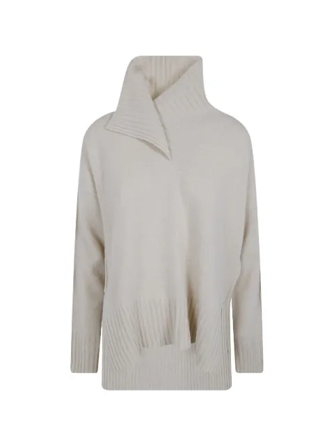 PierAntonioGaspari leather-patch funnel-neck sweater