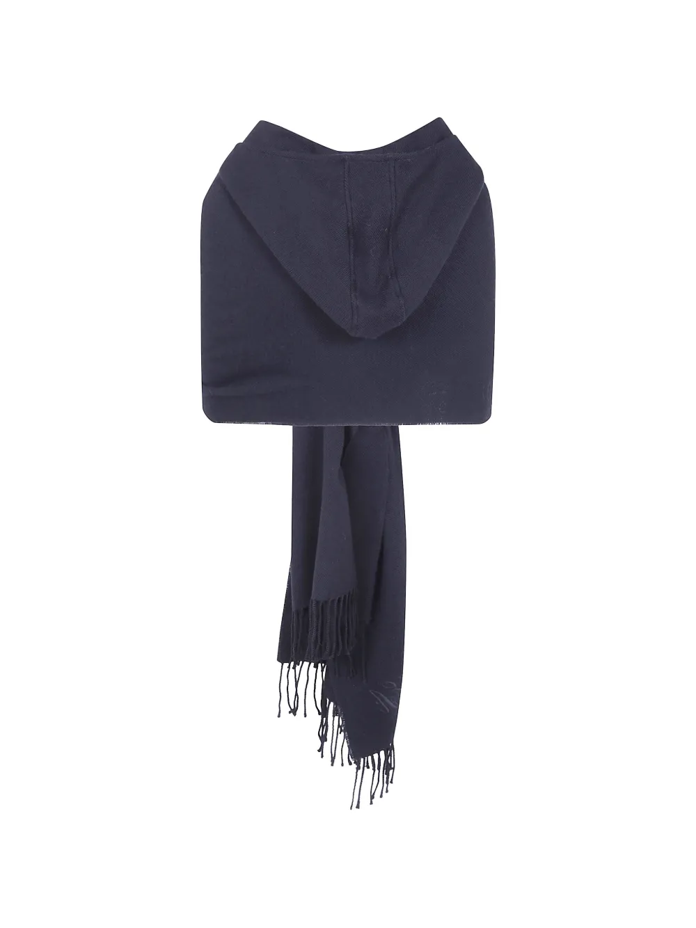 Emporio Armani Sjaal met capuchon en franje Zwart