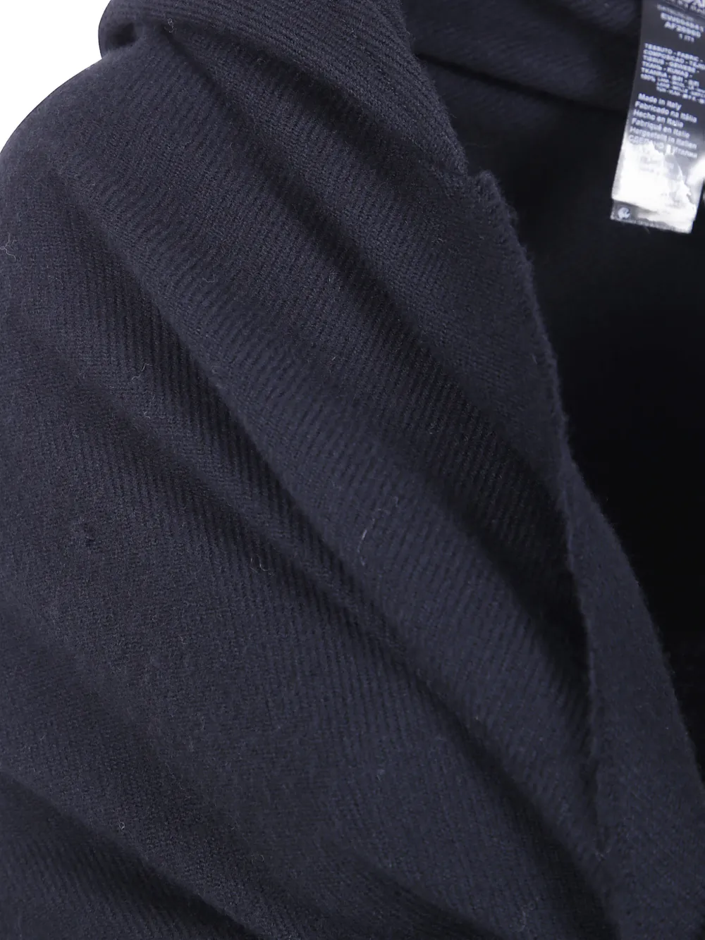 Emporio Armani Sjaal met capuchon en franje Zwart