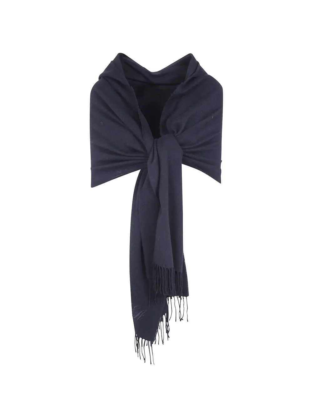Emporio Armani hooded fringed scarf - Black