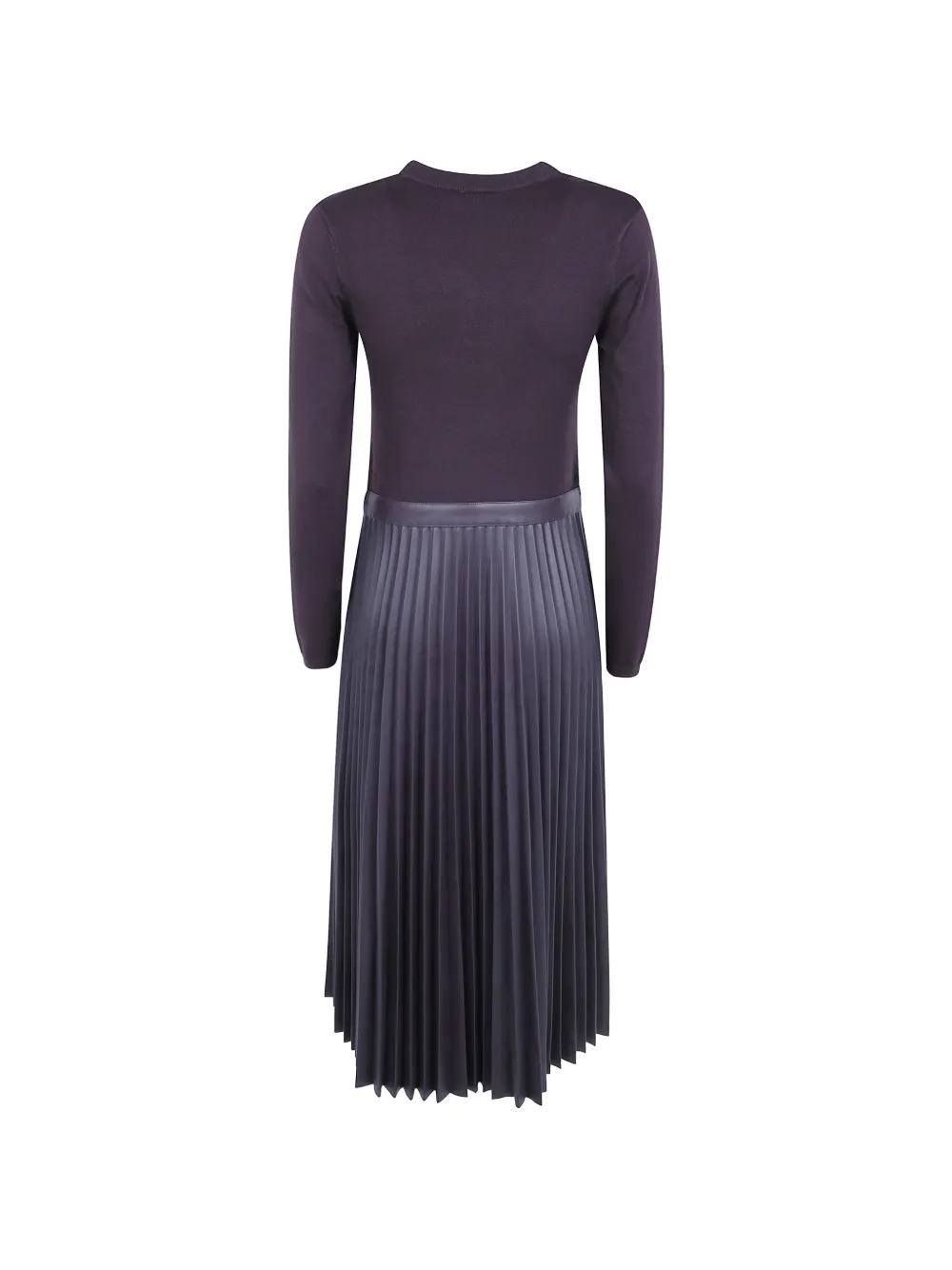 TWINSET Lange gebreide jurk met leer-effect Paars