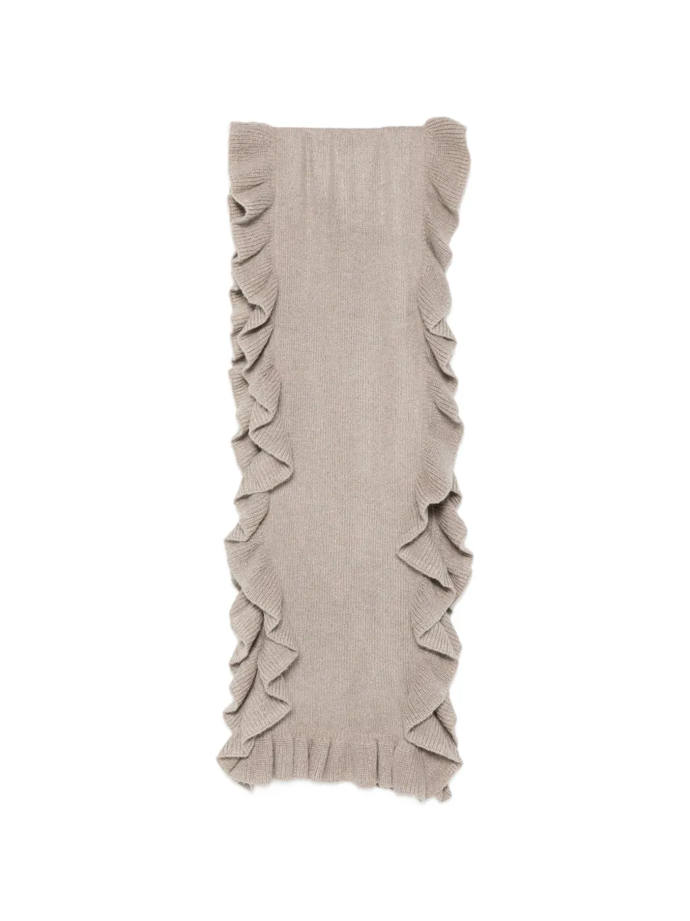 TWINSET ruffle-trim knitted scarf - Nude