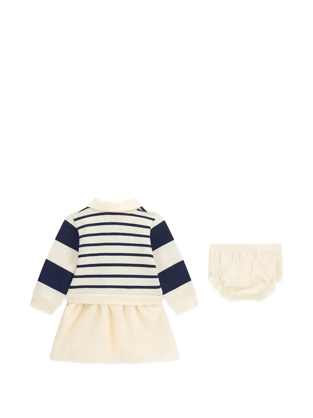 guess kids striped embroidered dress Beige