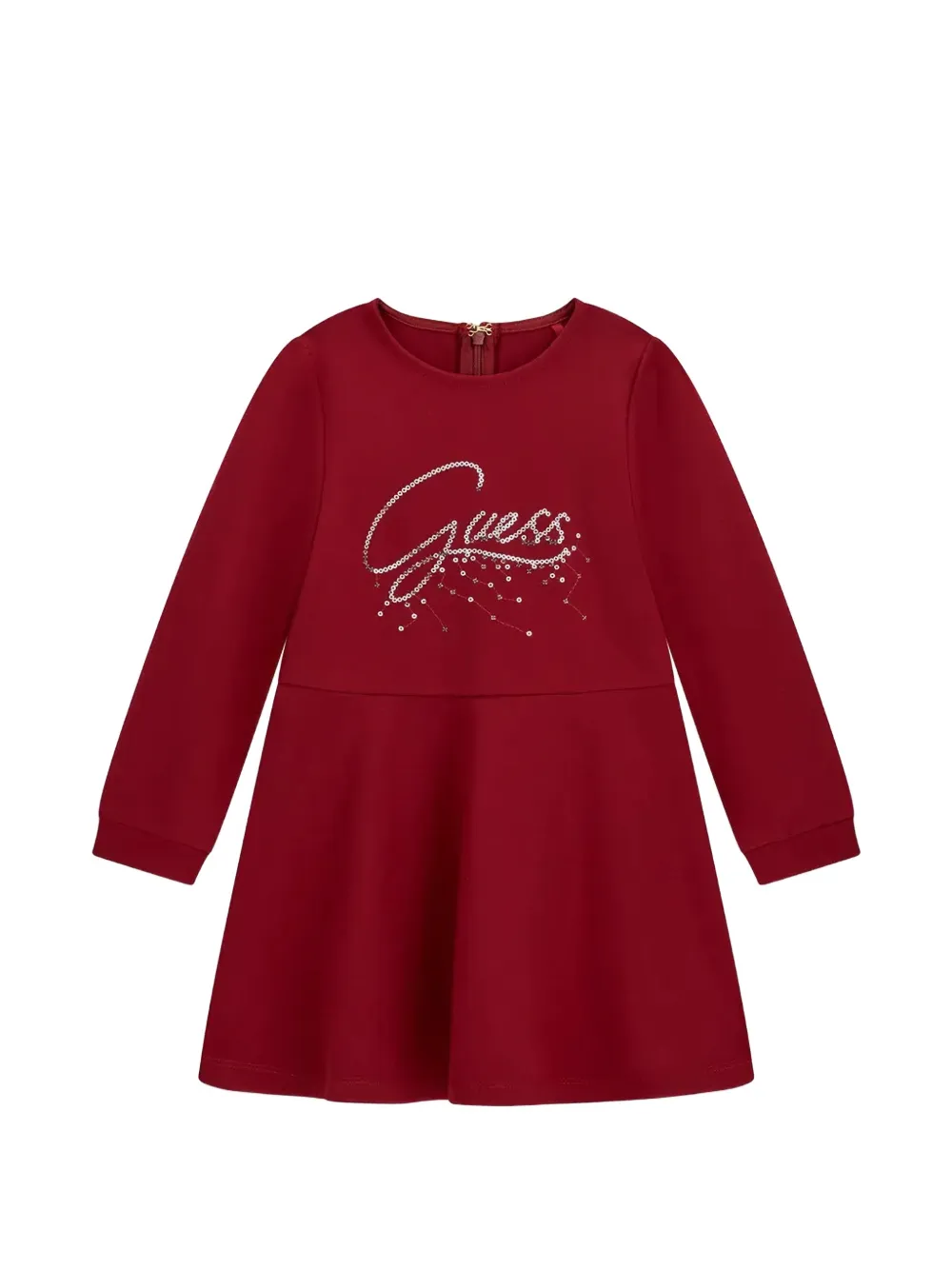guess kids sequin-logo flared dress - Rosso
