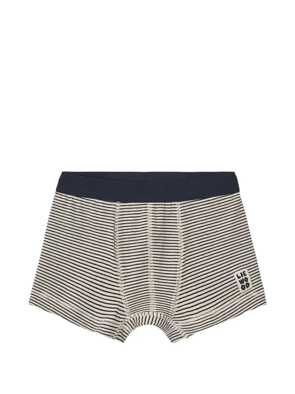 Liewood Vijf gestreepte katoenen boxershorts Grijs