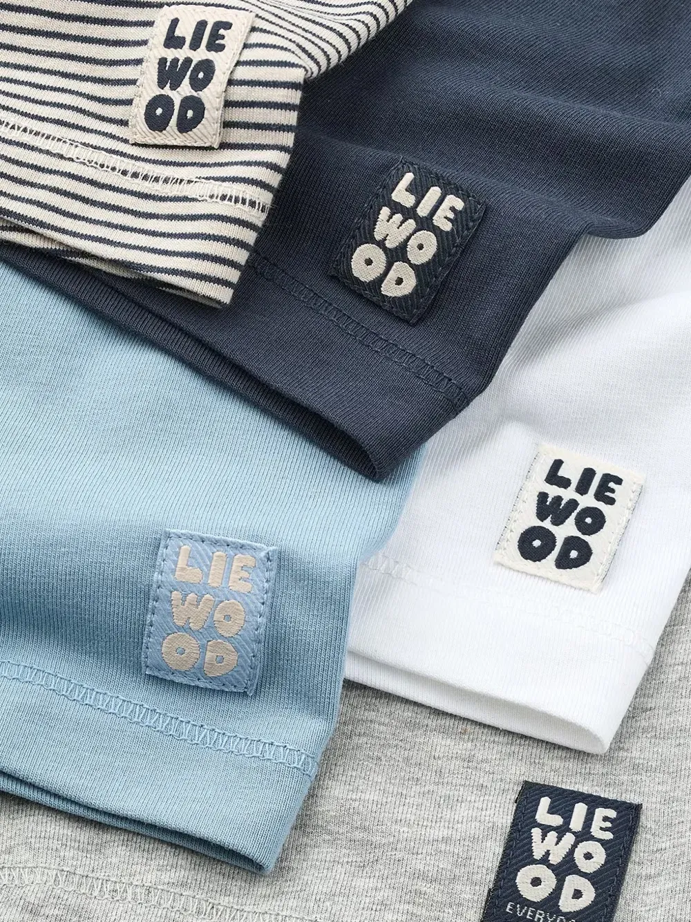 Liewood Vijf gestreepte katoenen boxershorts Grijs
