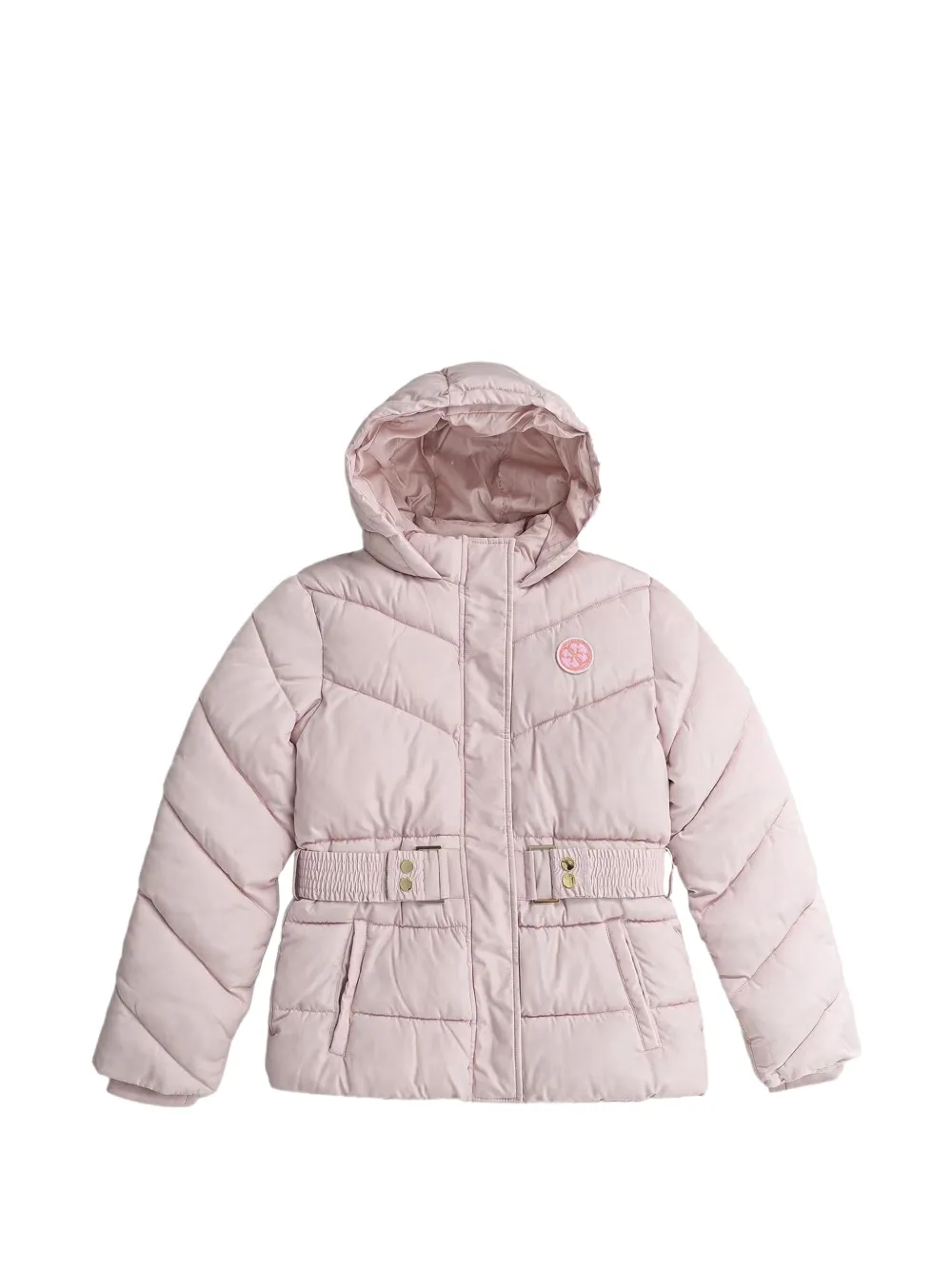 Guess kids belted hooded jacket Roze