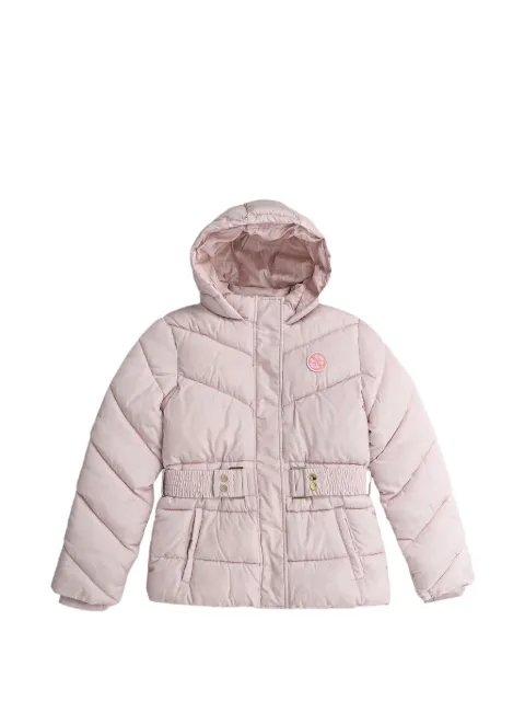 guess kids belted hooded jacket