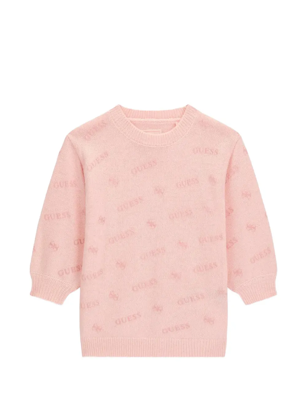 guess kids logo-pattern knitted dress - Rosa