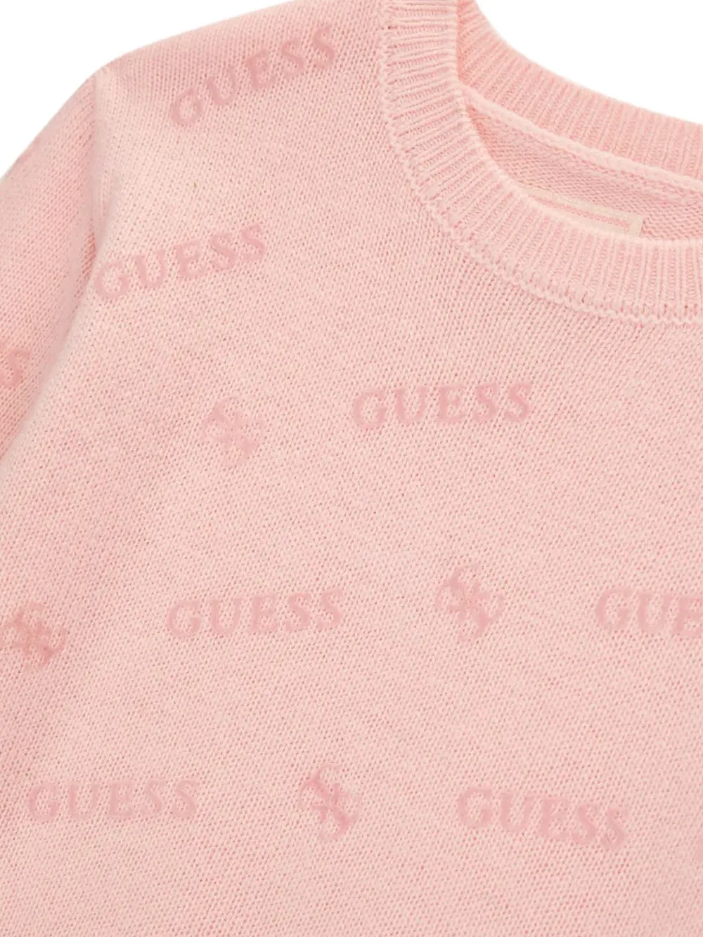 guess kids logo-pattern knitted dress Roze