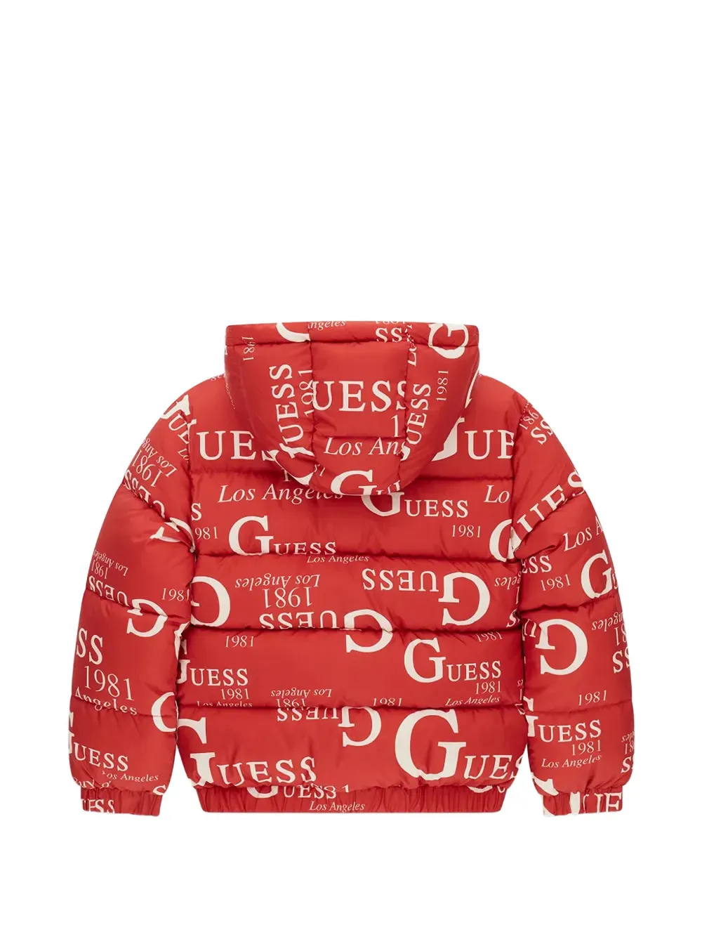 guess kids logo-print padded jacket Rood