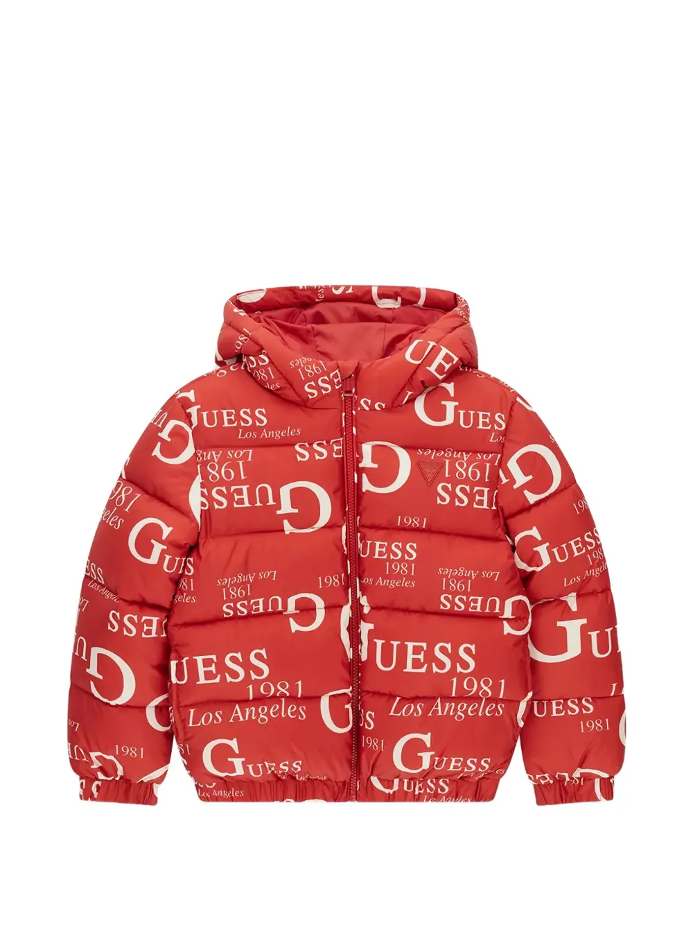 guess kids logo-print padded jacket - Rosso