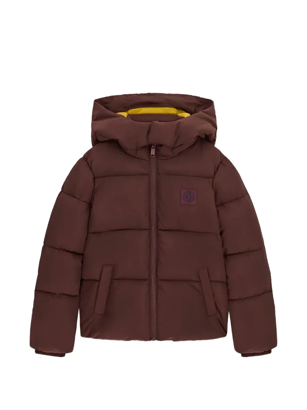 guess kids hooded padded jacket - Marrone