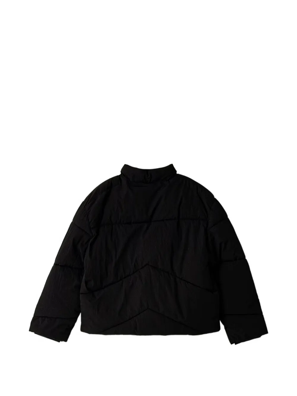 guess kids glitter-effect quilted jacket Zwart