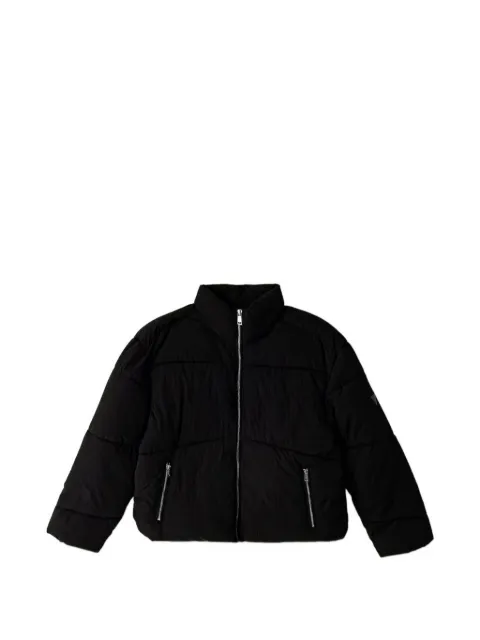 guess kids glitter-effect quilted jacket
