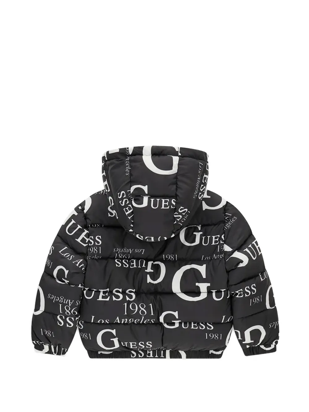 guess kids logo-print puffer jacket Zwart