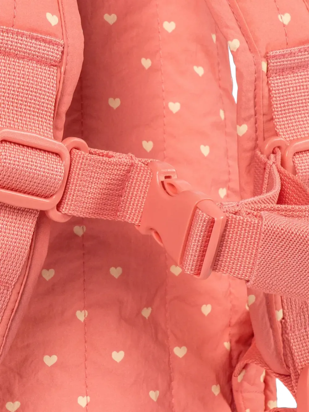 Konges Sløjd mini Juno heart-print embroidered backpack Roze