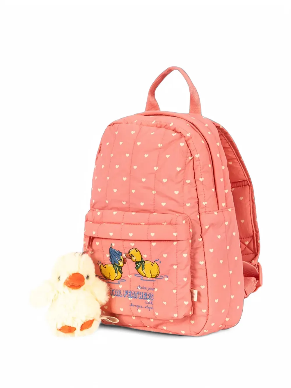 Konges Sløjd mini Juno heart-print embroidered backpack Roze