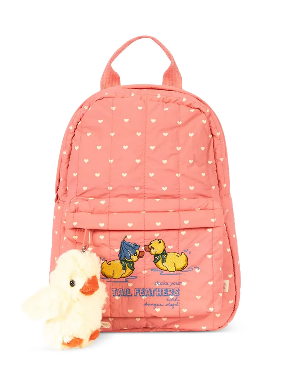 Konges Sløjd mini Juno heart-print embroidered backpack - Rosa