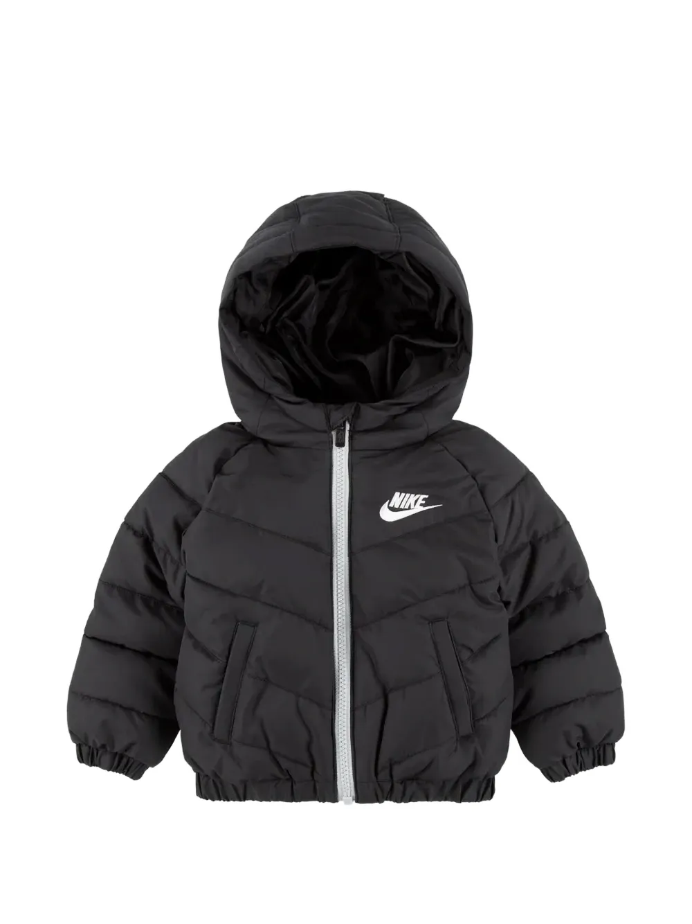Nike Kids logo-embroidered hooded jacket - Nero
