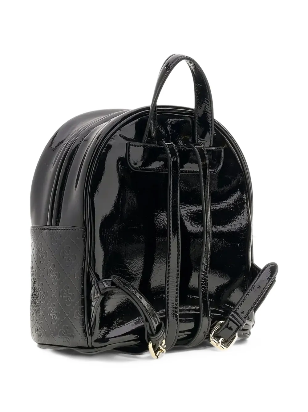guess kids quilted logo-embossed backpack Zwart