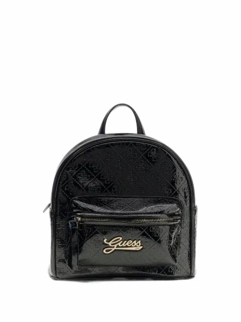 guess kids quilted logo-embossed backpack