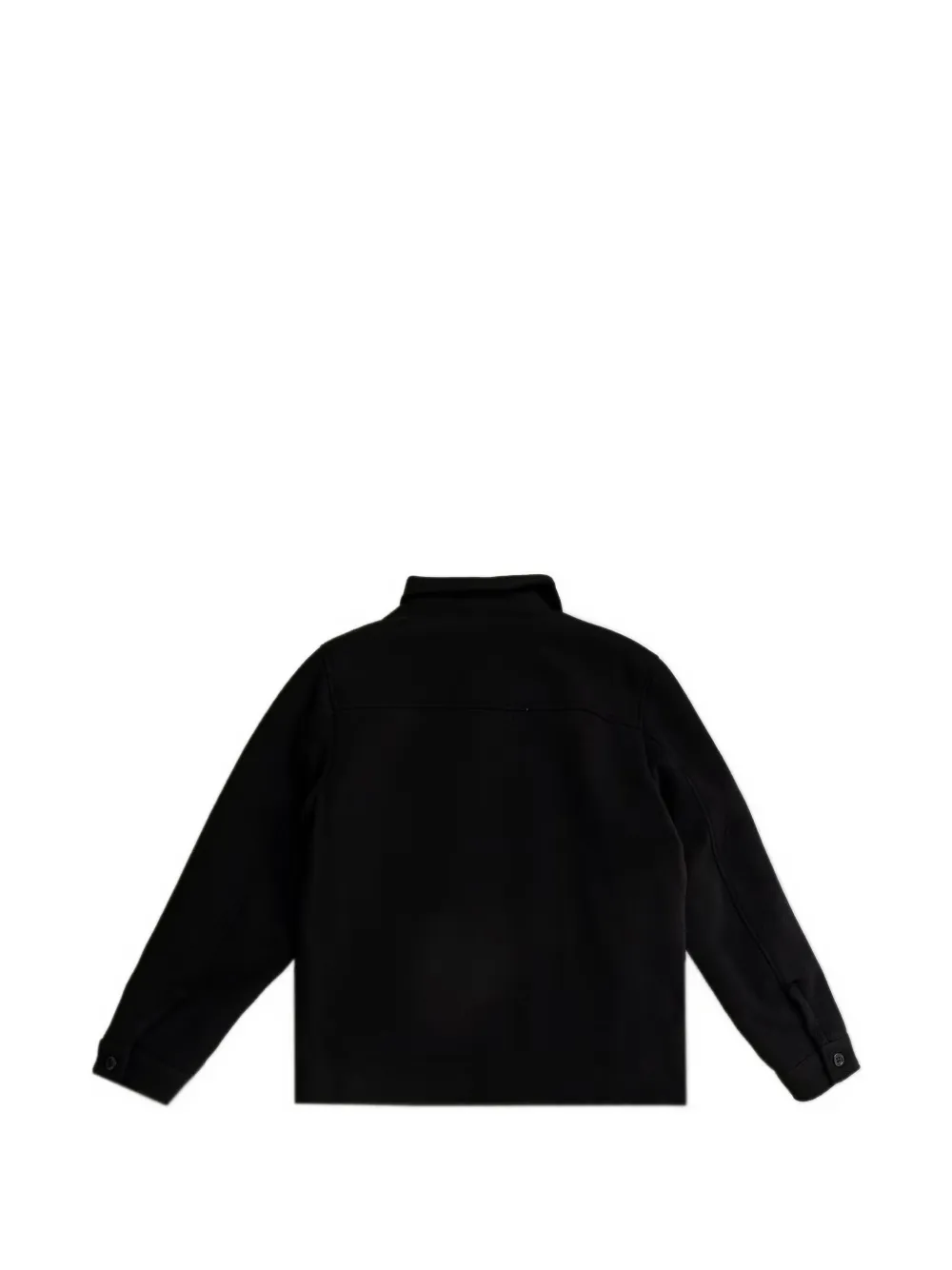 guess kids logo-plaque button-up jacket Zwart