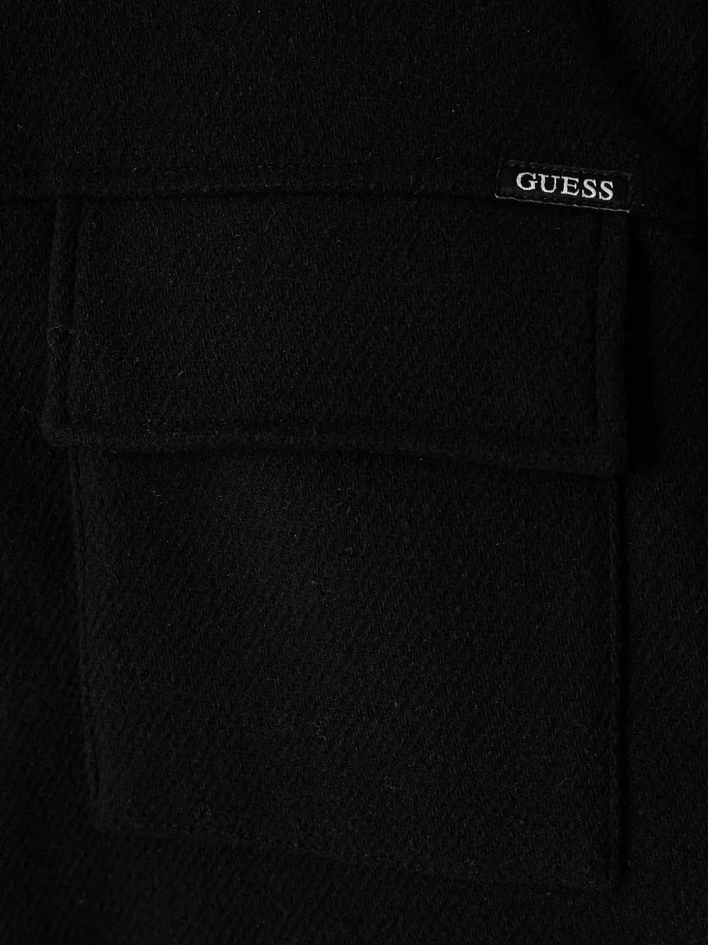 guess kids logo-plaque button-up jacket Zwart