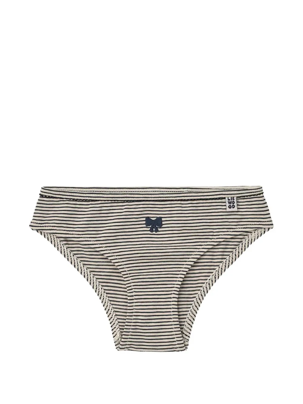 Liewood Vijf gestreepte onderbroeken met geborduurd patroon Beige