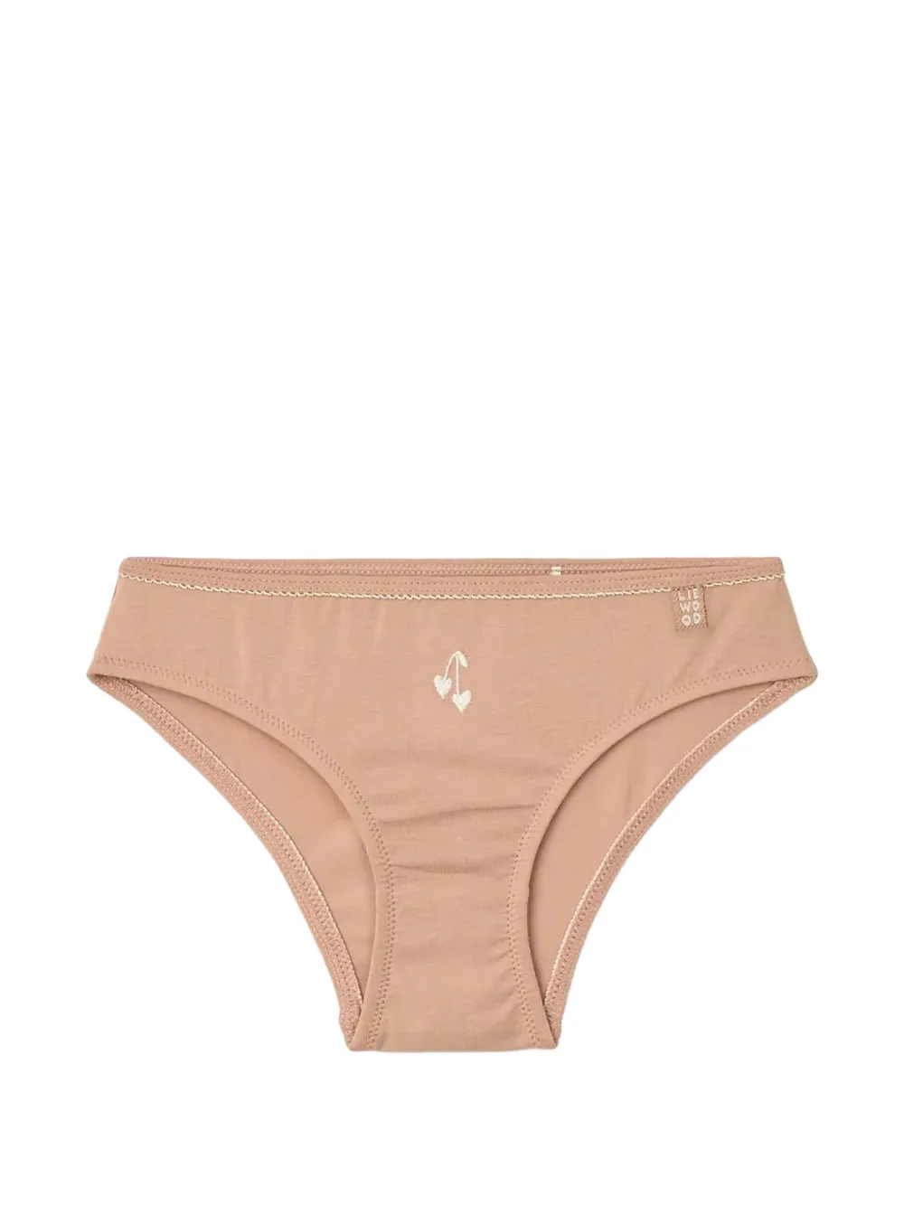 Liewood Vijf gestreepte onderbroeken met geborduurd patroon Beige
