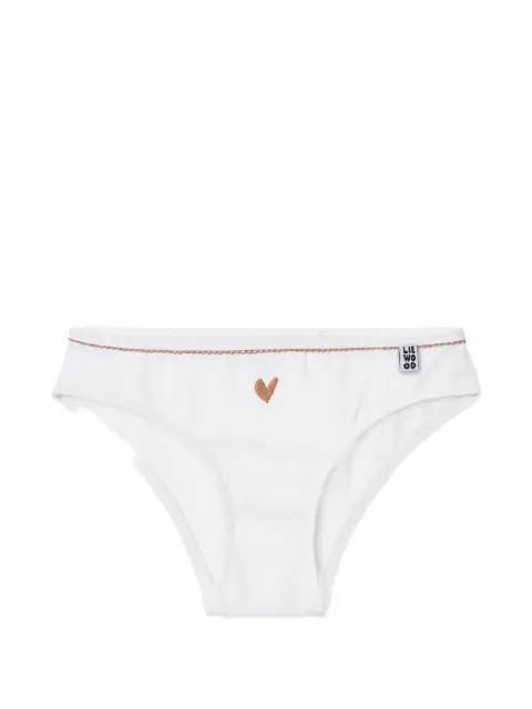 Liewood embroidered-motif striped briefs (set of five)