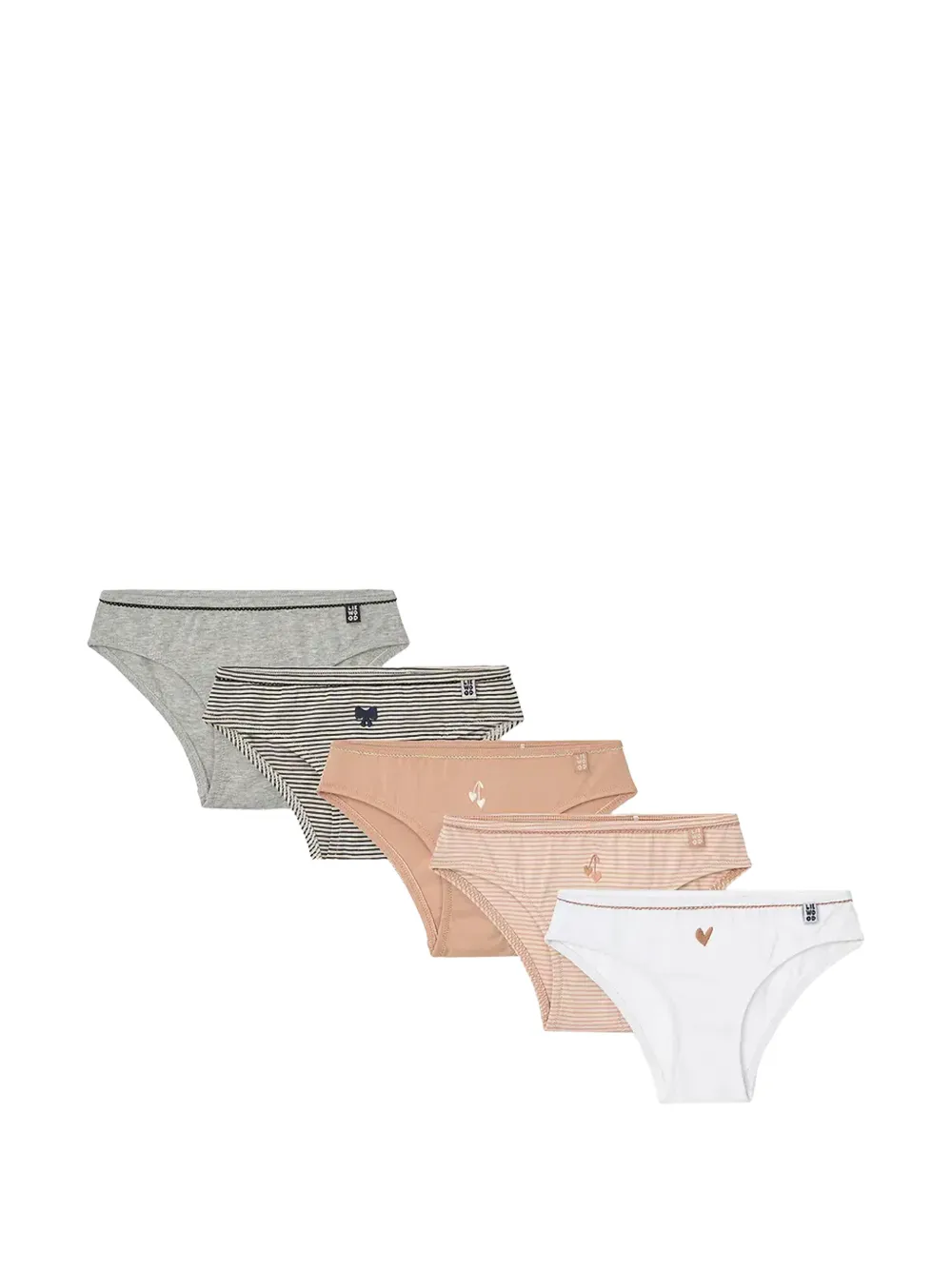 Liewood lot de cinq culottes rayées à motif brodé - Tons neutres