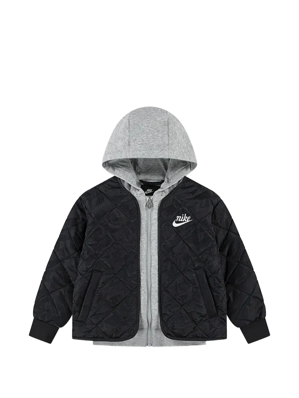 Nike Kids quilted hooded jacket - Nero