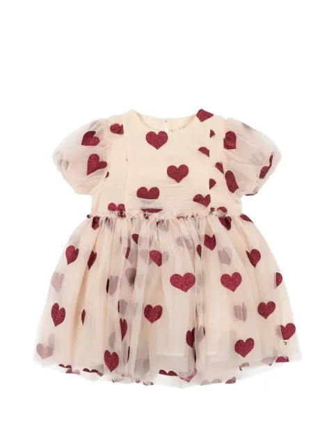 Konges Sløjd glitter-heart tulle dress