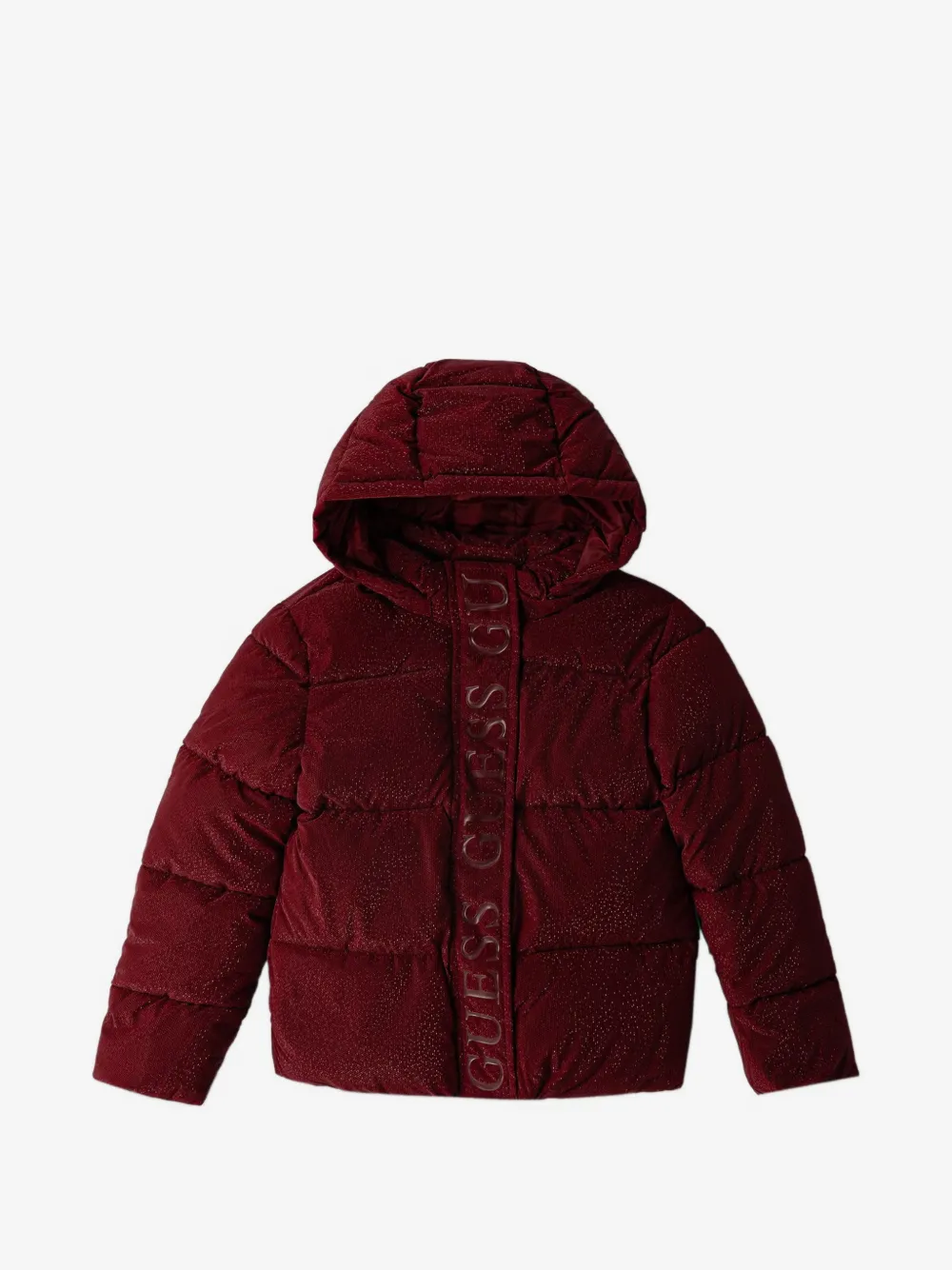 guess kids 로고 프린트 후드 퍼프 자켓