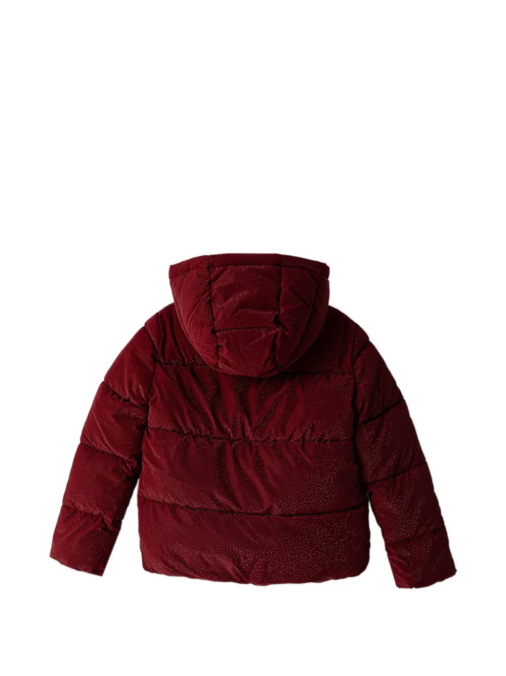 guess kids logo-print hooded puffer jacket Rood