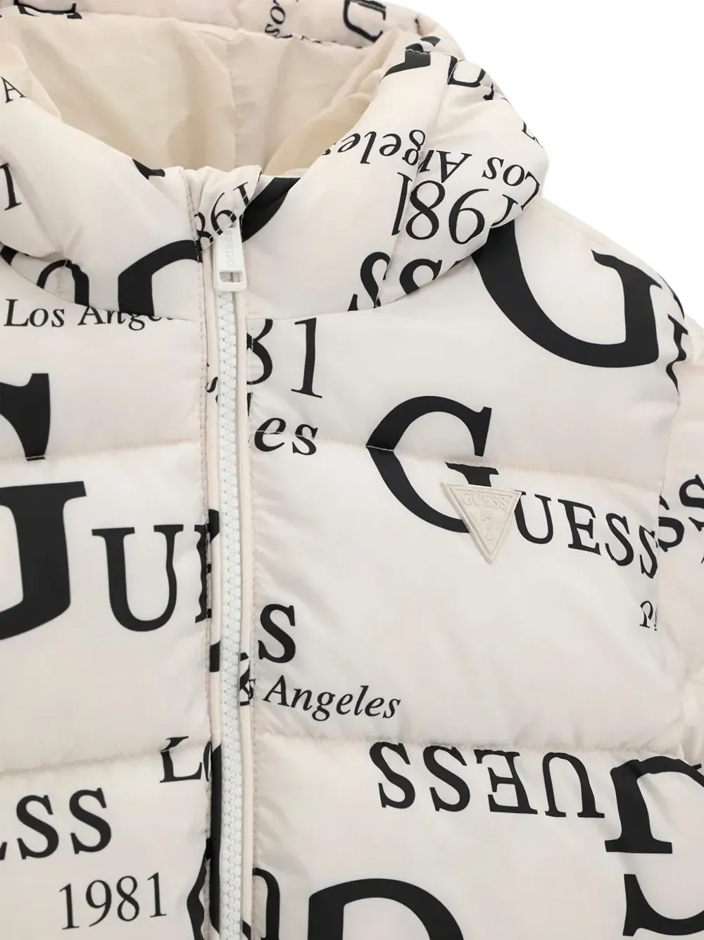 guess kids logo-print puffer jacket Wit