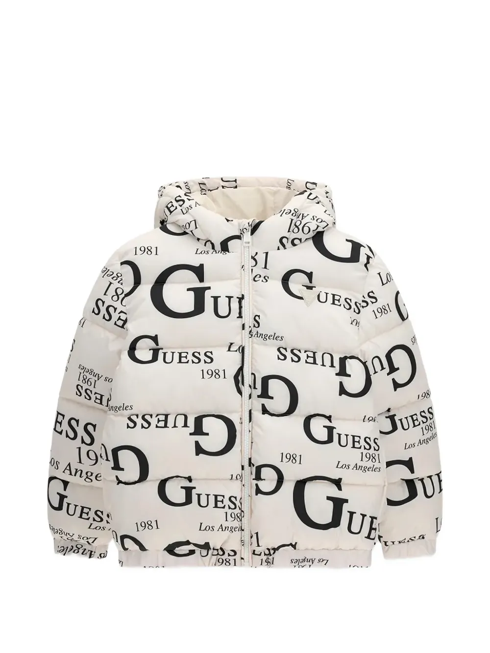 Guess kids logo-print puffer jacket Wit
