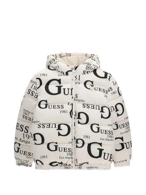 guess kids logo-print puffer jacket