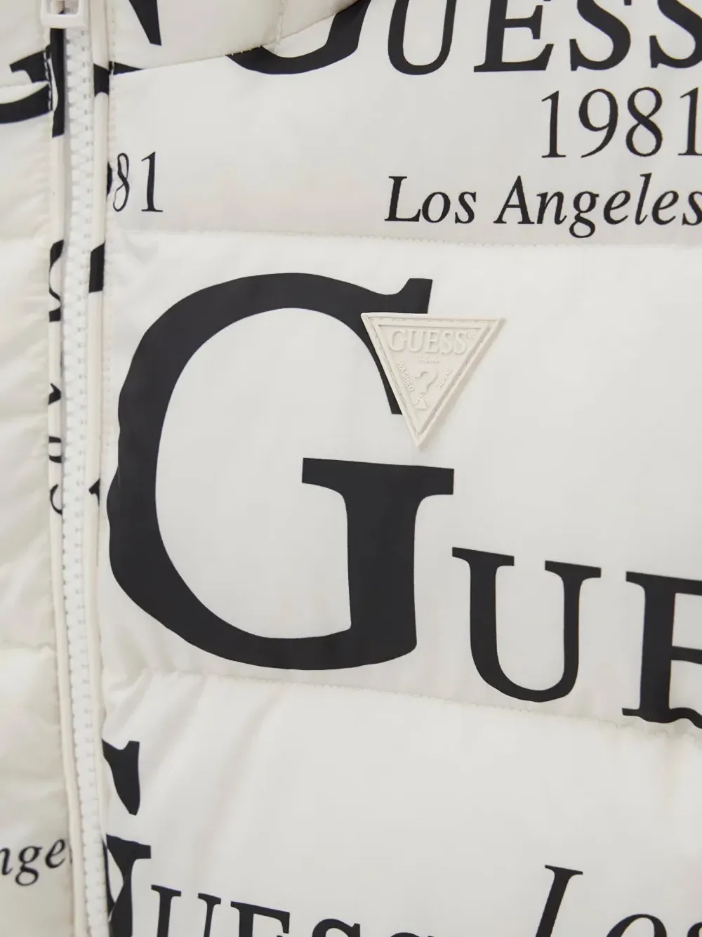 guess kids logo-print puffer jacket Wit