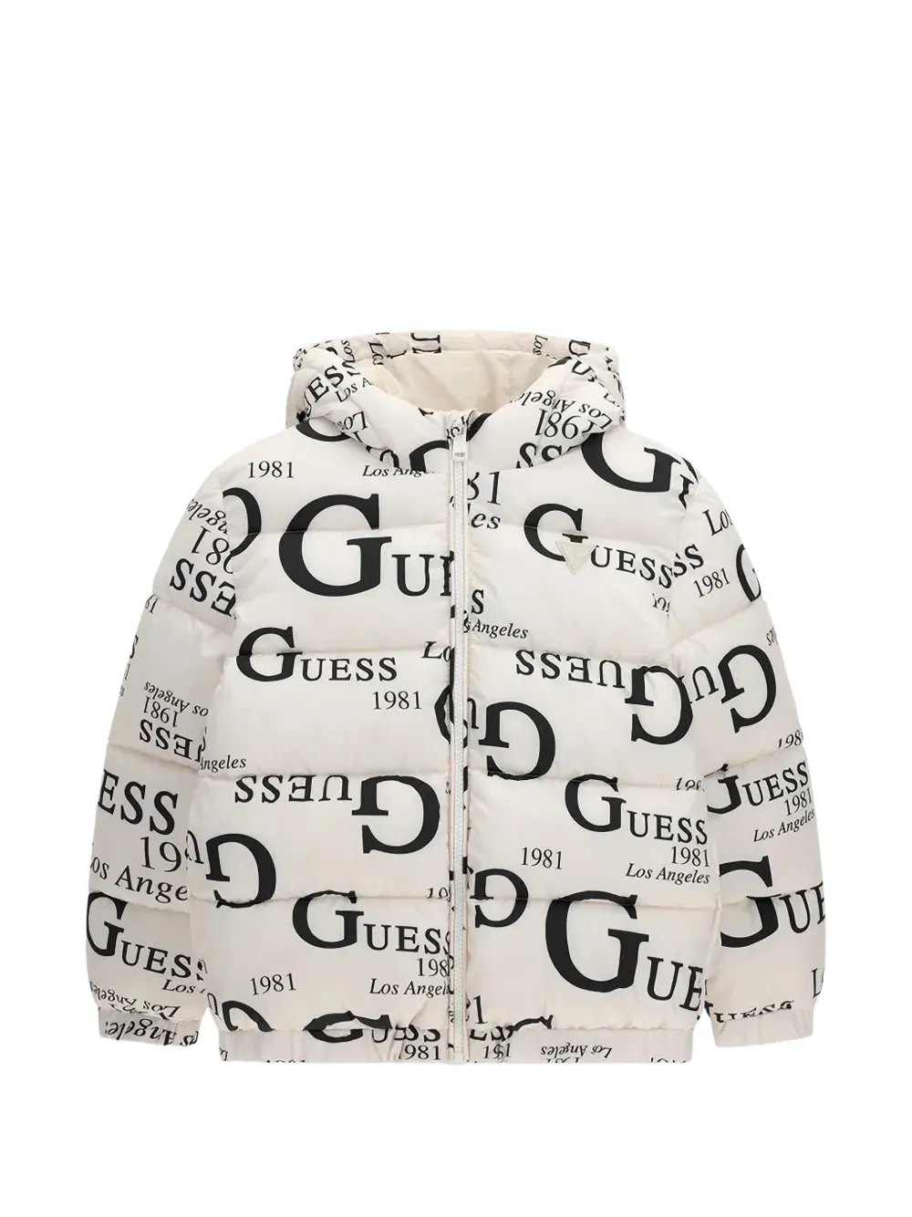 Guess kids logo-print puffer jacket Wit