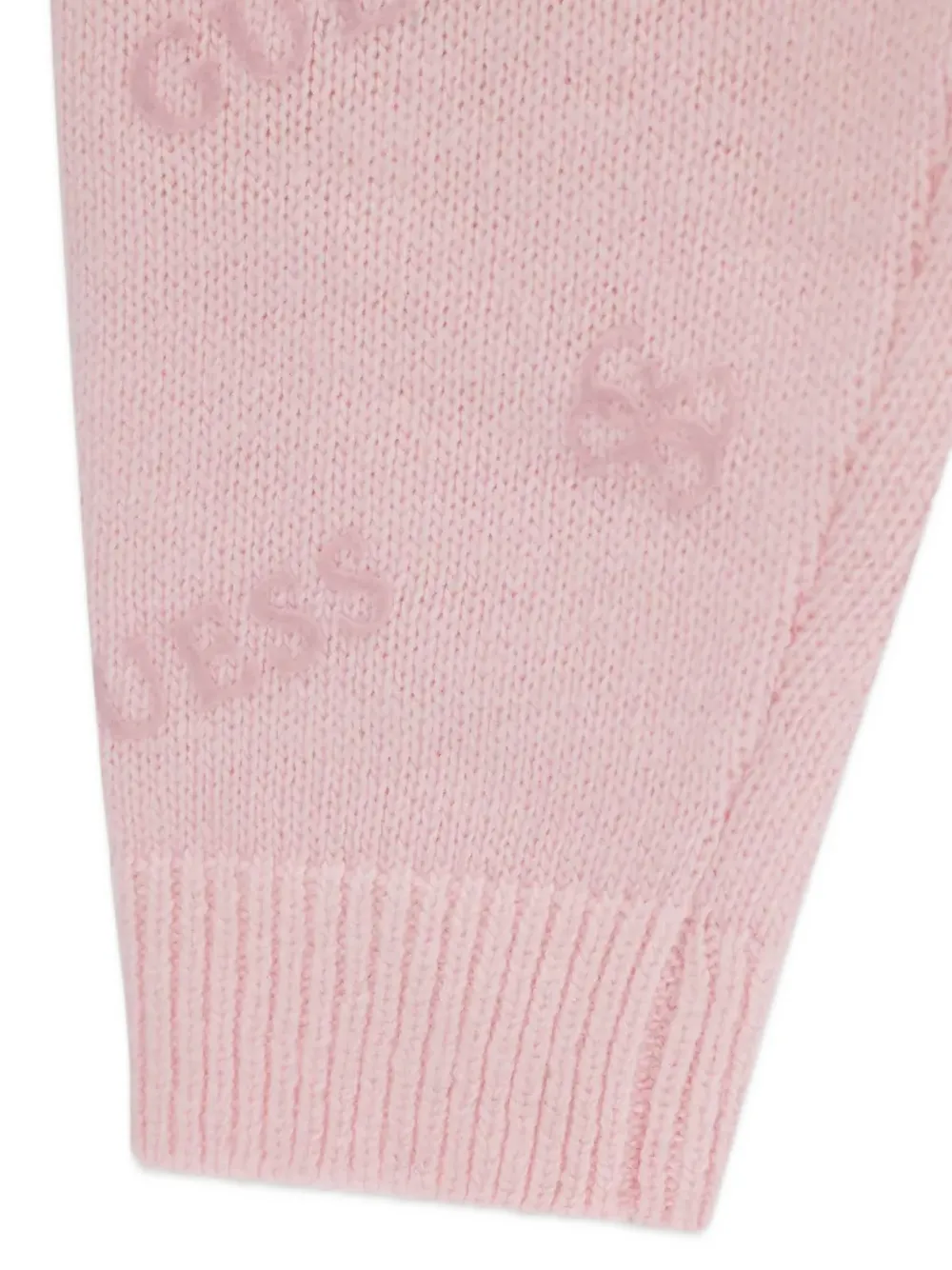guess kids logo-pattern ruffled trouser and cardigan set (set of two) Roze