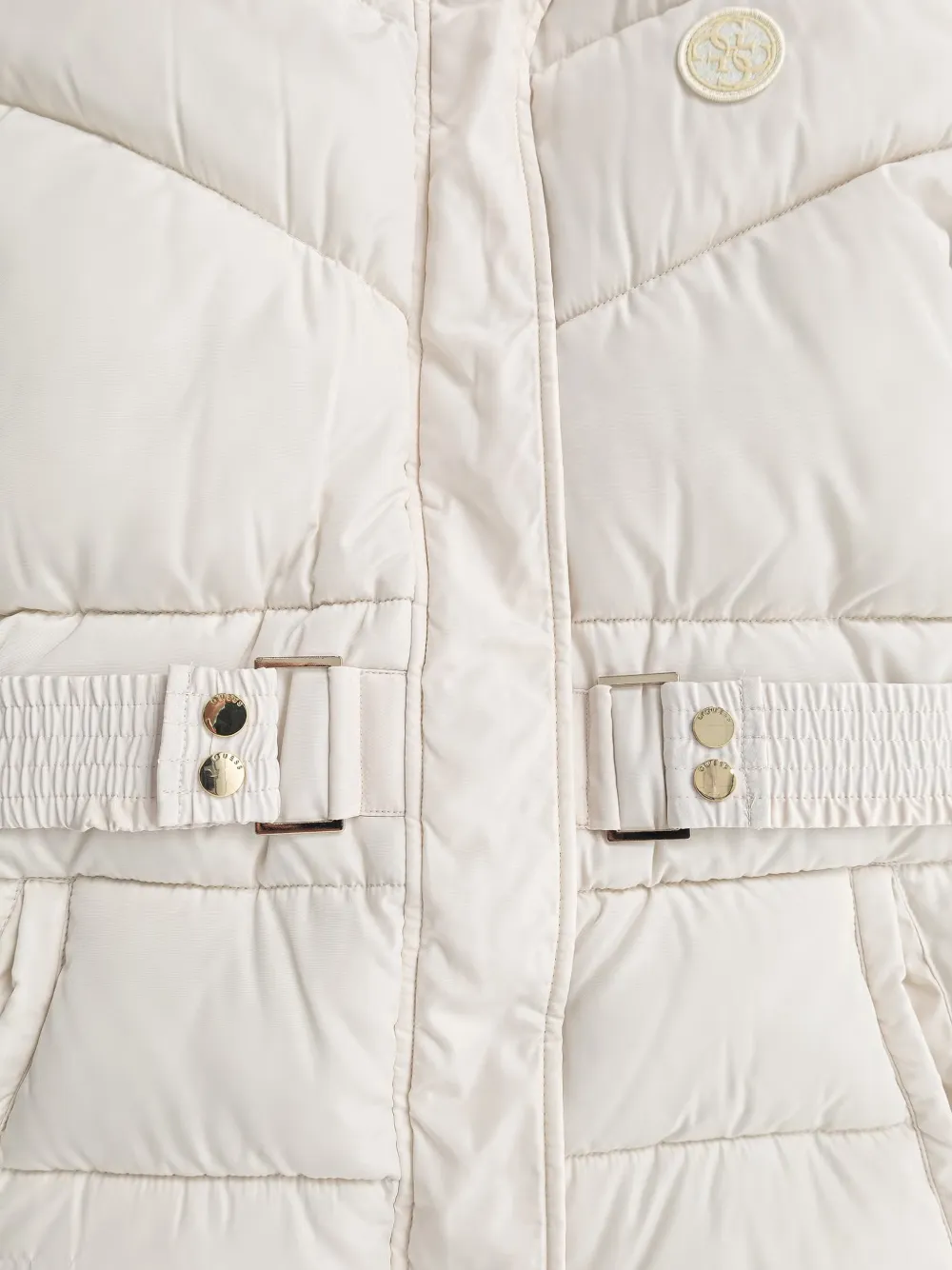guess kids belted hooded jacket Beige