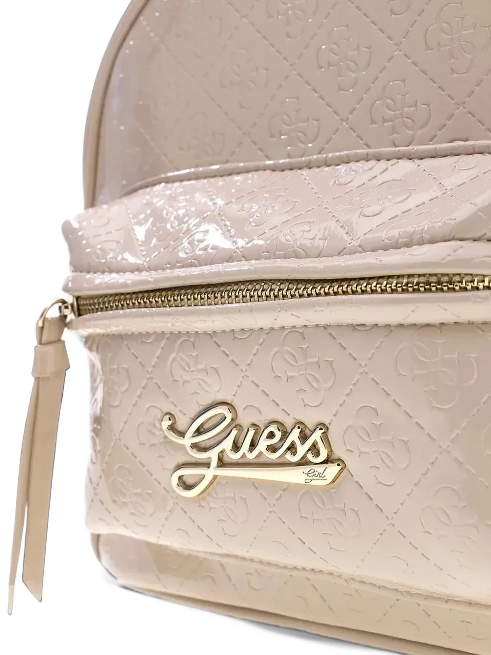 guess kids logo-embossed quilted backpack Beige