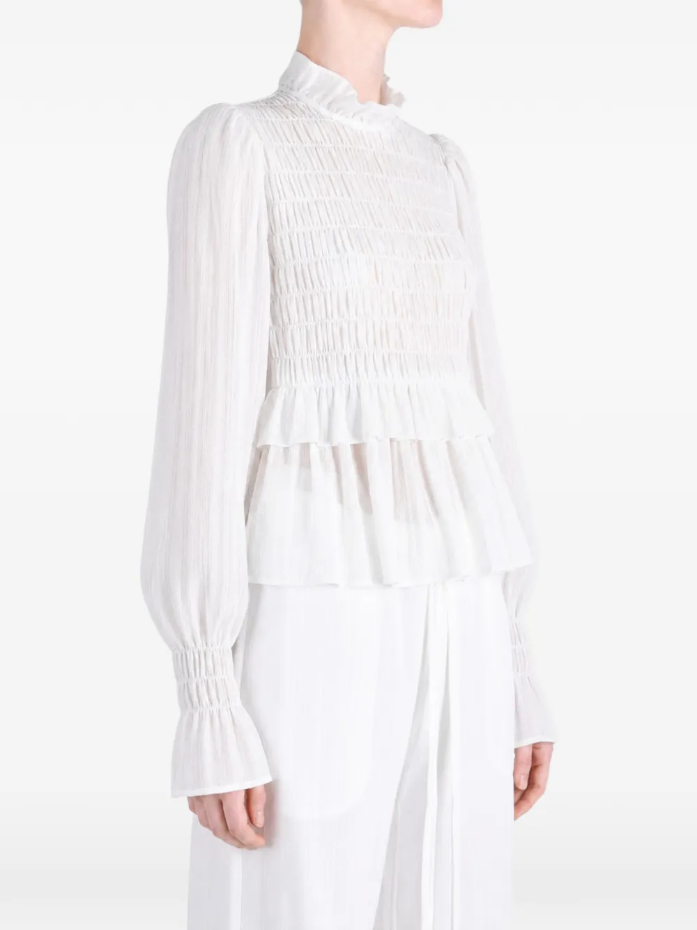 Ann Demeulemeester Sasa gesmockte blouse met ruches Wit