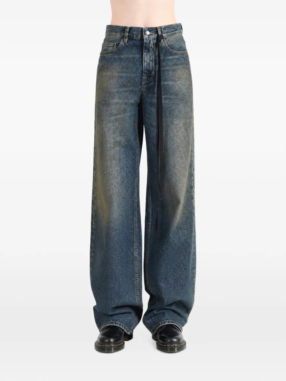 Ann Demeulemeester Genova jeans met wijde pijpen en vervaagd effect Blauw